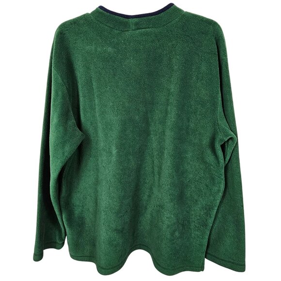 Christmas Holiday Joy Winter Warm Plush Soft Green Blue Snowman Print Sweater L - Picture 3 of 11